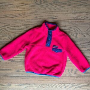 GAP Pink Fleece Pullover with Blue Trim